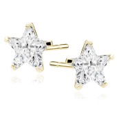Cercei argint placati cu aur galben stelute 5 mm DiAmanti 1CS5EG_W-DIA